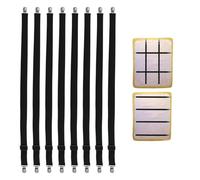 Lathurna 8 pièces tendeur de draps Noir réglable 65 à 240 cm avec Clips métalliques, Attaches draps élastiques pour Drap Housse, Matelas, Canapé, Housse, Planche à Repasser, Antiglisse Durable