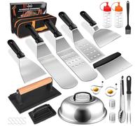 Latiret Blackstone - Kit d'accessoires de Cuisson de 24 pièces pour Barbecue Blackstone et Camp Chef, Ensemble d'accessoires de Cuisson à Dessus Plat avec racloir, spatules élargies, Couvercle à