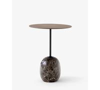 Lato LN8 / LN9 Table d'appoint avec plateau en bois AndTradition Noyer - Emparador de marbre - 5705385023556