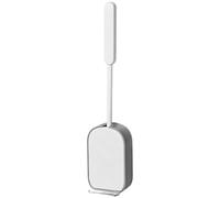LatoYard Brosse WC murale blanche avec tête souple et support magnétique compact pour salle de bain Hygiène et accès
