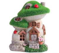 LatoYard Décoration de jardin en forme de champignon à énergie solaire grise en résine avec veilleuse pour pelouse, terrasse et cour (A)