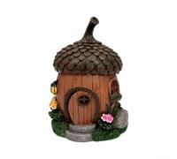 LatoYard Décoration d'extérieur en résine à énergie solaire, motif champignon et gland, résistante aux intempéries, décoration de jardin pour cour, marron
