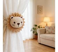 LatoYard Embrasses de rideaux de chambre d'enfant avec motif floral 3D et boucles en perles, support en plastique jaune pour chambre à coucher, chambre d'enfant, salle de jeux, facile à installer