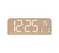 LatoYard Horloge murale numérique avec heure et date pour affichage de la | Grands chiffres clairs, date de l'heure pour l'affichage de la température, design finition bois, montage mural ou de table