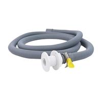 LatoYard Kit d'installation de pompe de cale de 3/4" pour bateaux avec sortie de 1,9 cm, avec tuyau de cale, raccord traversant la coque et colliers de serrage en acier inoxydable