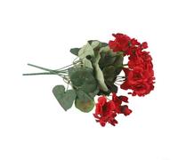 LatoYard Lot de 2 buissons de géranium artificiels rouges en soie, plantes artificielles réalistes avec feuilles vertes pour extérieur, jardin, intérieur, décoration d'intérieur, terrasse - 35 cm