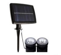 LatoYard Lot de 2 spots solaires ABS pour jardin du crépuscule à l'aube | Étanchéité IP68, design submersible, tête rotative à 90 °, allumage automatique, autonomie de 8 à 10 heures