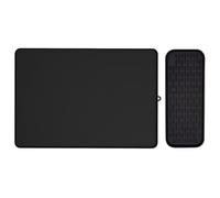 LatoYard Lot de 2 tapis de bar à café en silicone, tapis de séchage anti-déversement pour comptoir de cuisine, dessous de verre flexible antidérapant pour mixeur et bol pour animal de compagnie, noir