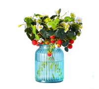 LatoYard Lot de 4 fraises artificielles de 26 cm avec feuilles vertes pour décoration de maison, cuisine, café