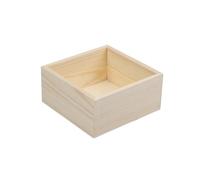 LatoYard Lot de 4 plateaux modernes en bois, boîtes de rangement carrées pour plantes grasses et décoration d'intérieur, organiseur en bois naturel robuste pour travaux manuels et petits articles