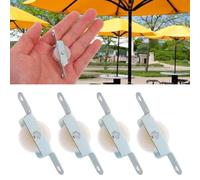 LatoYard Lot de 4 supports de poulie pour parasols de terrasse - Système de poulie coulissante de rechange avec construction en plastique et métal, fonctionnement fluide pour ouvrir/fermer facilement