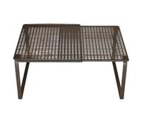 LatoYard Organiseur d'armoire réglable en métal, étagère de rangement extensible et empilable 30 x 30 x 29 cm, pour placard de cuisine, assiette, épices, noir