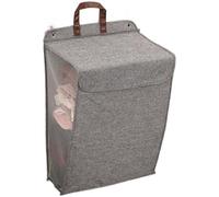 LatoYard Panier à linge pliable de grande capacité avec couvercle, panier de rangement à suspendre en maille de coton respirant, organiseur mural pour la maison