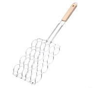 LatoYard Panier à saucisses en fer pour barbecue - Support en métal résistant à la chaleur pour hot-dogs et brats, améliore la saveur avec marques de gril,