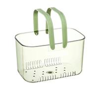 LatoYard Panier de douche transparent élégant avec poignées, design creux pour un séchage rapide, organiseur de salle de bain léger pour shampooing et savon, orange