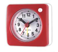 LatoYard Petit réveil portable avec lumière silencieuse, bouton snooze et 4 segments de tonalité montante, idéal pour le compagnon de voyage, rouge (rouge)