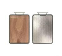 LatoYard Planche à découper double face en bois d'ébène massif naturel pour steak, légumes, fruits, préparation et service, 42 x 32 cm