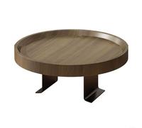 LatoYard Plateau de canapé à clipser pour café, repas, livres, accoudoir en bois stable, 30 x 30 cm (marron foncé)