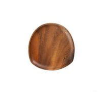 LatoYard Plateau ovale en bois de noyer naturel pour servir de la nourriture, des boissons, de la cuisine, des plats de fête, marron (20 x 20 x 2 cm)