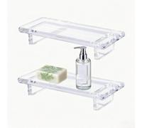 LatoYard Plateau robuste en acrylique transparent pour comptoir de salle de bain, porte-savon et porte-parfum, organiseur compact avec coins poncés à la main pour cuisine, 21,8 x 9,1 x 3,8 cm