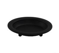 LatoYard Plateau rond en fer pour bougie 10,5 cm - Support en métal pour décoration de maison, mariage - Blanc et noir - Centre de table minimaliste (noir)