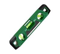 LatoYard Règle magnétique de localisation d'angle 230 mm, jauge de niveau à 3 voies horizontale verticale 45 degrés, outil de mesure résistant aux chocs pour niveleur transversal, vert