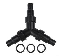 LatoYard Répartiteur de tuyau d'étang en Y avec vanne d'arrêt, robinet à débit réglable pour l'eau, kit adaptateur de tuyau 20 mm 25 mm, options noir (01)