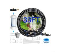 LatoYard Système de brumisation extérieur de 10 m avec buses en laiton et tube anti-fuite pour le refroidissement de la terrasse, l'humidité des serres et l'irrigation du jardin (B)