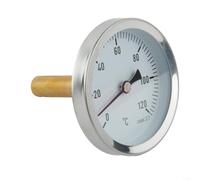 LatoYard Thermomètre de barbecue 0-120 °C en acier inoxydable avec sonde analogique pour cuisson basse température