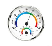 LatoYard Thermomètre et hygromètre analogique sans piles haute précision pour manomètre à cadran pour maison, jardin, serre, chambre d'enfant, montage mural ou table (blanc et argent)