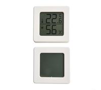 LatoYard Thermomètre hygromètre numérique compact pour bureau à domicile, jauge d'humidité de température intérieure, support mural ou aimant, C/F pour bascule, 2 (blanc)