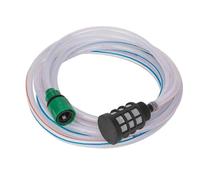 LatoYard Tuyau d'arrivée d'eau flexible de 10 m avec connecteur de filtre pour jardin, pelouse, cour, système d'irrigation pour plantes - Blanc