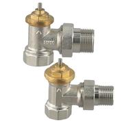 LatoYard Vanne thermostatique d'angle DN15 DN20 en laiton M30 x 1,5 filetage auto-régulant contrôle de la température pour radiateur installation verticale sans tête incluse