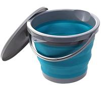 LATRAT Seau de 5 litres avec Couvercle Pliable, Seau de Nettoyage avec Couvercle, Rond, Portable et Pliable, en Plastique PP, matériau TPR, Seau de pêche pour l'extérieur et l'intérieur