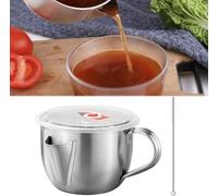 LATRAT Séparateur de graisse en acier inoxydable - Polyvalent - Avec couvercle et pinceau - Peut être chauffé sur une cuisinière à induction - 1 l