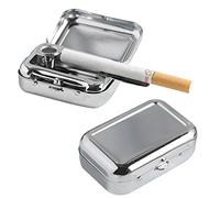 LATTCURE Cendrier de Poche Anti Odeur, Mini cendrier Portable cendrier de Poche en Acier Inoxydable cendriers à Cigarettes avec Couvercle cendriers de Voyage Anti Odeur pour lusage extérieur