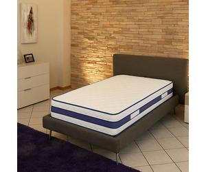 Lattex Blue Lot de 2 Matelas 2 x 80x200 Mousse Rembourrage 100% polesther - Hauteur 29 cm - Face Hiver avec Laine - Face été avec Lin - Soutien Ferme - (2_x_80_x_200_cm)