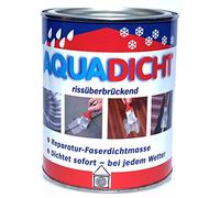 Latzel Dämmstoffe Aqua Dicht Mastic réparateur en fibre transparent 750 ml immédiatement imperméable renforcé de fibres élastique pour toit, gouttière, toit plat, caravane et bateau