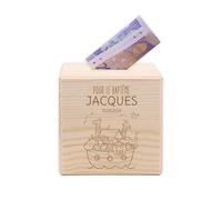 LAUBLUST Tirelire Enfant personnalisée avec prénom | Tirelire en Bois - Cadeau pour Fille & garçon | Cadeau personnalisé pour baptême, Communion, Confirmation, Anniversaire (Arche de Noé)