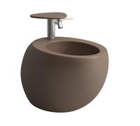 LAUFEN Alessi one Bidet suspendu, 1 trou pour robinet, 390x585mm, trop-plein caché, H8309711883041, Couleur: Café mat
