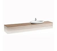 LAUFEN Alessi One H4246030976301 meuble H4246030976301 2400x12x500mm, découpe à droite, Noce Canaletto