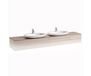 LAUFEN Alessi One H4246240976311 meuble H4246240976311 2400x12x500mm, 2 découpes au milieu, blanc