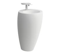 LAUFEN Alessi one Lavabo, avec colonne intégrée, 1 trou pour robinetterie au centre, avec trop-plein, 520x530, H8119717571041, Couleur: Blanc mat