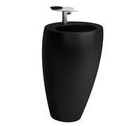 LAUFEN Alessi one Lavabo, avec colonne intégrée, sans percement pour la robinetterie, sans trop-plein, 520x530, H8119717161091, Couleur: Noir Mat