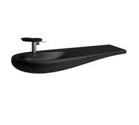 LAUFEN Alessi one Lavabo, encastré, sans trou pour robinet, sans trop-plein, tablette droite, 1200x500, H8149737161091, Couleur: Noir Mat