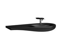 LAUFEN Alessi one Lavabo, encastré, sans trou pour robinet, sans trop-plein, tablette gauche, 1200x500, H8149747161091, Couleur: Noir Mat
