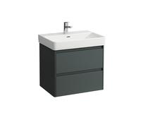LAUFEN BASE 2.0 bâti-support pour lavabo, 2 tiroirs, SoftClose, système de rangement inclus, pour H810964, 621x446x515mm, H4112821082661, Couleur: Trafic gris