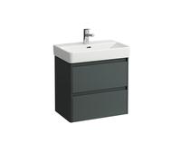 LAUFEN BASE 2.0 bâti-support pour lavabo, 2 tiroirs, SoftClose, système de rangement inclus, pour H818959, 572x361x515mm, H4112621082661, Couleur: Trafic gris