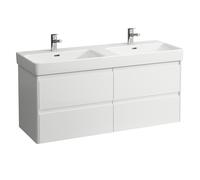 LAUFEN BASE 2.0 bâti-support pour lavabo, 4 tiroirs, SoftClose, système de rangement inclus, pour H814968, 1269x446x515mm, H4113341082611, Couleur: Blanc brillant