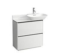 LAUFEN BASE pour H4030041102601 INO H4030041102601 77x77cm, 2 tiroirs, blanc aluminium noir, match0 mat